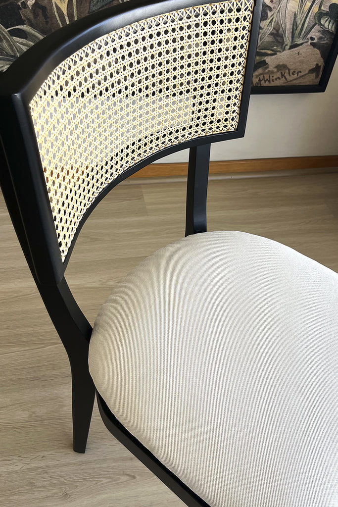 Silla Carlota - Madera nativa y Junco natural - Color negro  - 15% DCTO!