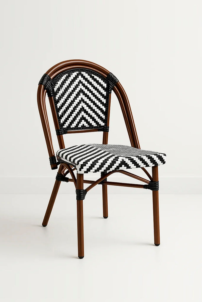 Pack 4 Silla Terraza Parisina Amelie - Blanco/Negro - 20% dcto!