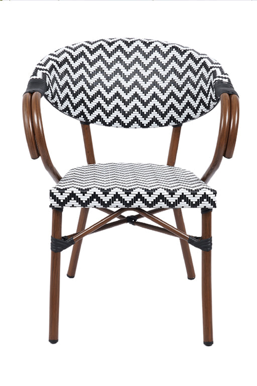 Pack 4 Silla Parisina BISTRO con reposabrazos - Blanco/Negro -  20% DCTO!