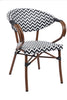 Pack 4 Silla Parisina BISTRO con reposabrazos - Blanco/Negro -  20% DCTO!
