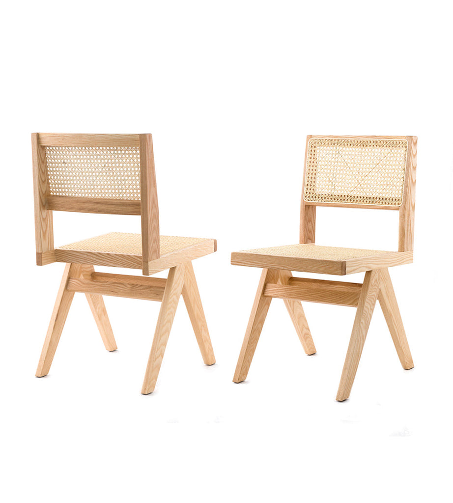 PACK 2 SILLA PIERRE JEANNERET C/BRAZOS (NATURAL) - 40% DCTO!