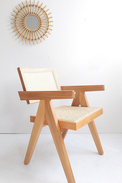 PACK 2 SILLA PIERRE JEANNERET C/BRAZOS (NATURAL) - 40% DCTO!