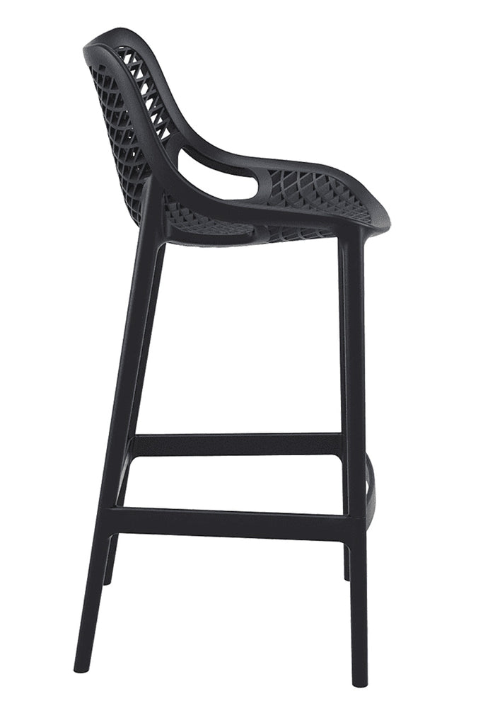 Pack 4 Taburete Piso de Bar Terraza Exterior - DUBLIN - Negro - 20% DCTO!
