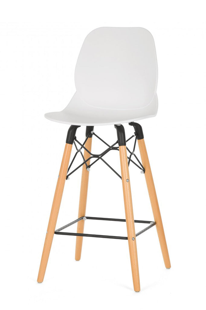Pack 4 Taburete Alto LEAF  (68cms) - BLANCO - 50% DCTO!