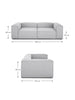 SOFA FULHAM MODUALR 3C - ACERO