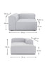 SOFA FULHAM SECCIONAL DERECHO - COLOR ACERO