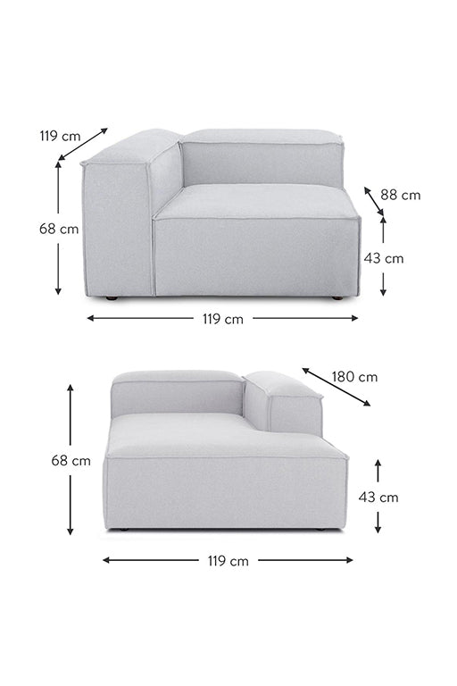 SOFA FULHAM SECCIONAL DERECHO - COLOR ACERO