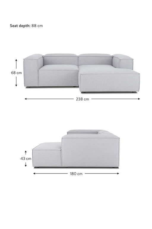 SOFA FULHAM SECCIONAL DERECHO - COLOR ACERO