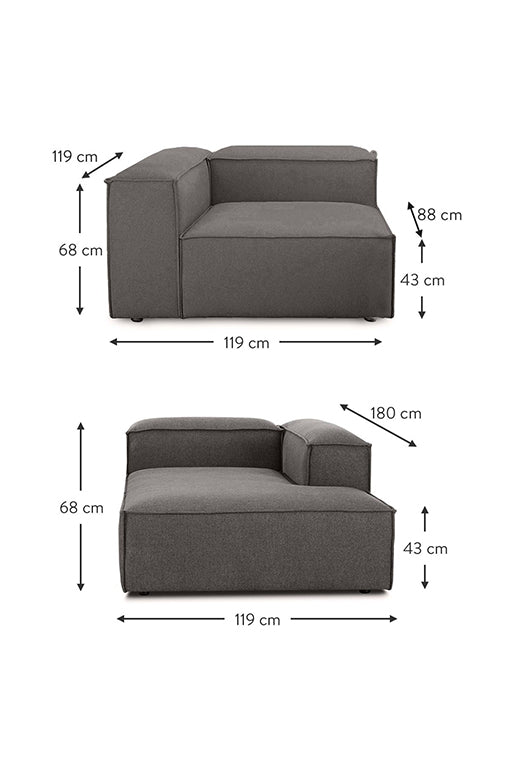 SOFA FULHAM SECCIONAL DERECHO - COLOR GRAFITO