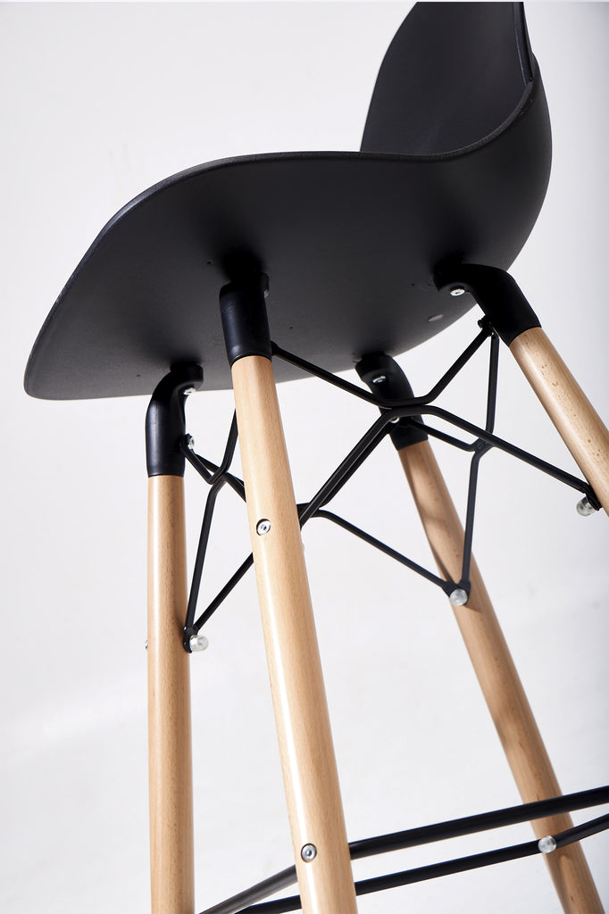 Pack 2 Taburete Alto LEAF  (68cms) - NEGRO - 30% DCTO!