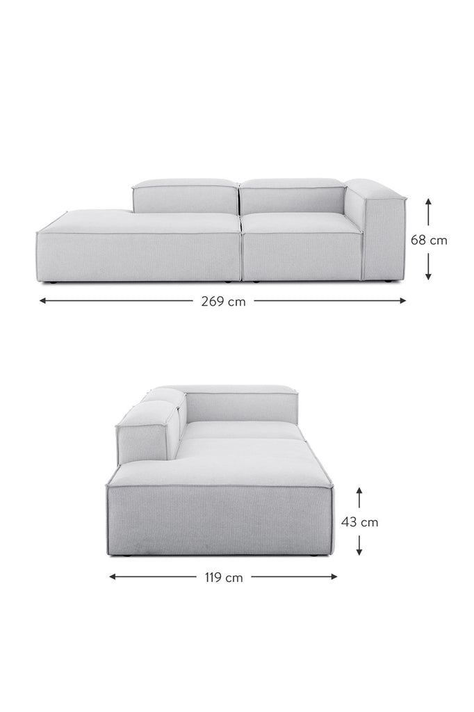 SOFA FULHAM DIVAN - DERECHO - ACERO