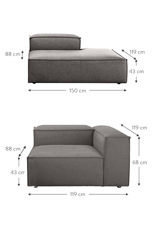 SOFA FULHAM DIVAN - DERECHO - GRAFITO